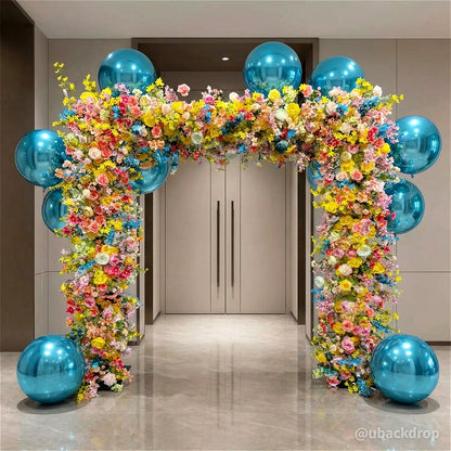 Colorful Arch Artificial Flower Wall For Event Wedding-ubackdrop