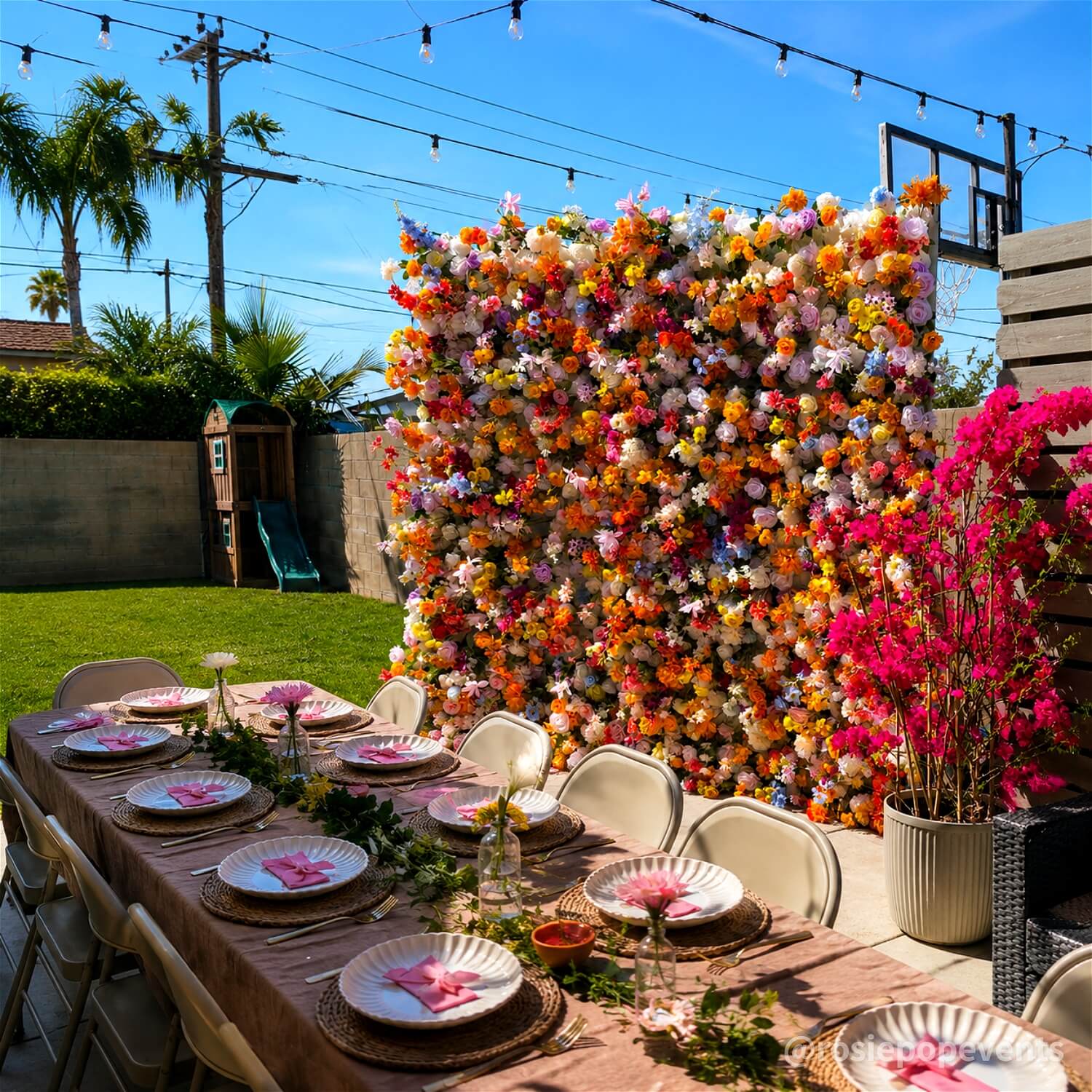 Colorful Artificial Wedding Flower Wall Backdrop For Event Wedding&Birthday Decoration-ubackdrop
