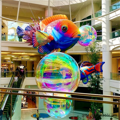 Rainbow Color Inflatable Mirror Ball Reusable Big Bubble Balloon-ubackdrop