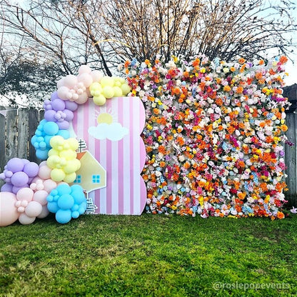 Colorful Artificial Wedding Flower Wall Backdrop For Event Wedding&Birthday Decoration-ubackdrop