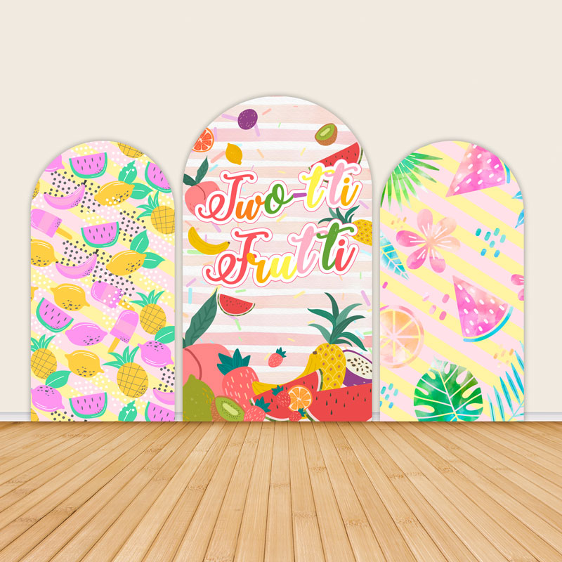 Colorful Tropical Fruit Print Party Arch Backdrop Covers-ubackdrop