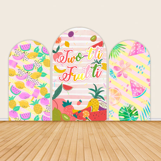 Colorful Tropical Fruit Print Party Arch Backdrop Covers-ubackdrop