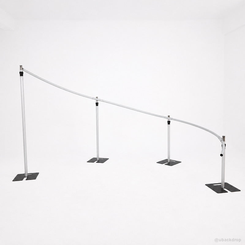 Curved pipe drapery frame party stand hardware backdrop