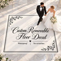 Custom removable wedding floor decal black script ceremony decoration display