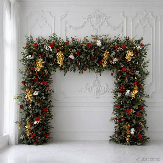 dark-green-red-floral-arch-stand-backdrop-for-wedding-party-event