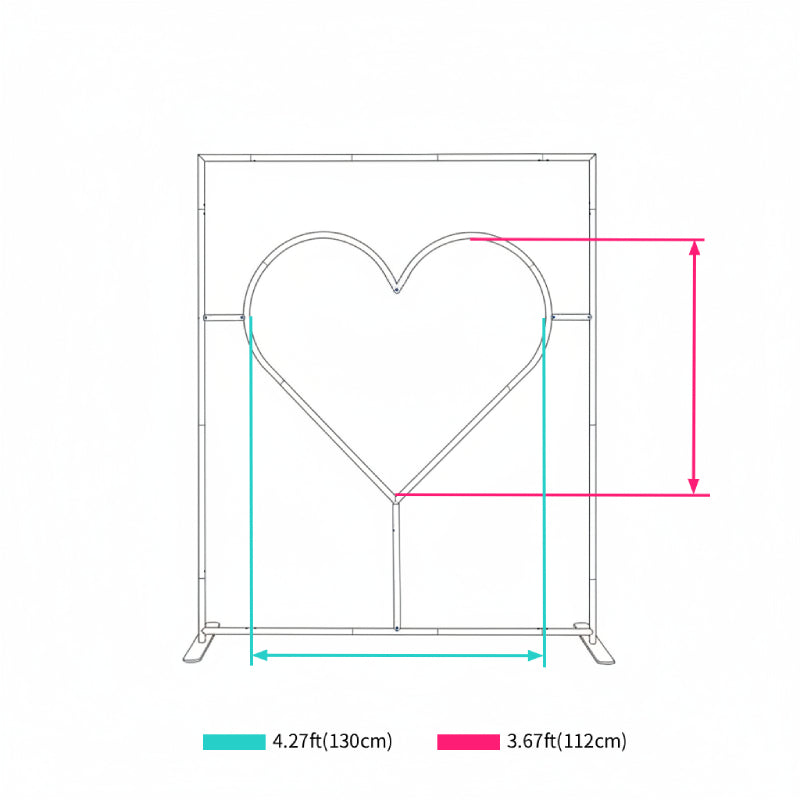 6x6.8ft Cutout Heart Frame for Wedding Party Decor Backdrop Stand-ubackdrop