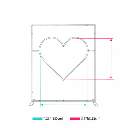 6x6.8ft Cutout Heart Frame for Wedding Party Decor Backdrop Stand-ubackdrop