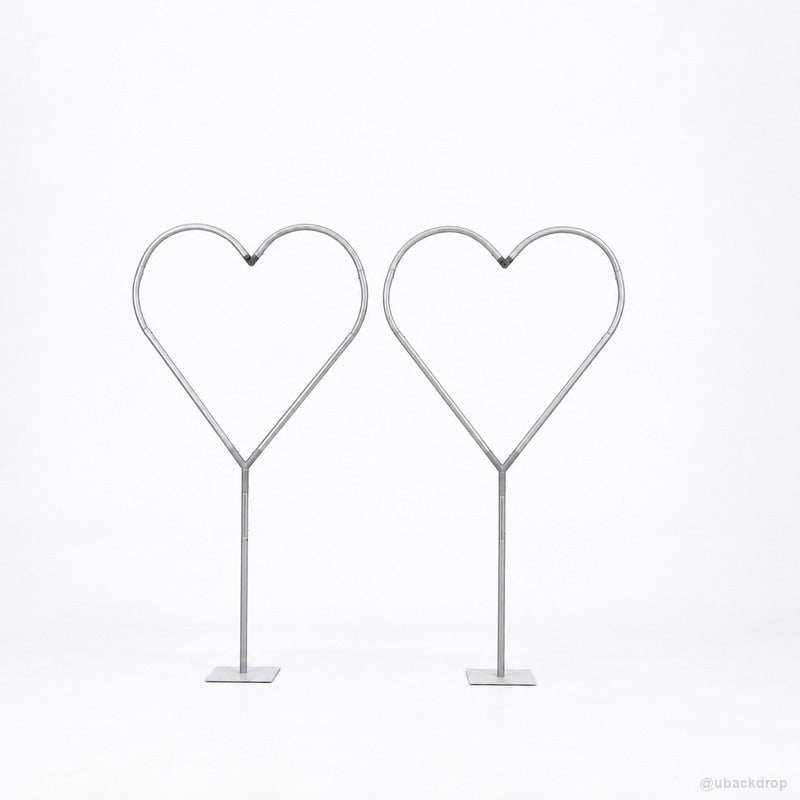 Double heart metal balloon frame romantic party stand