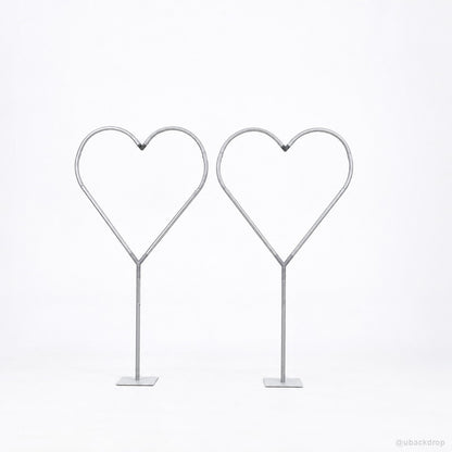 Double heart metal balloon frame romantic party stand