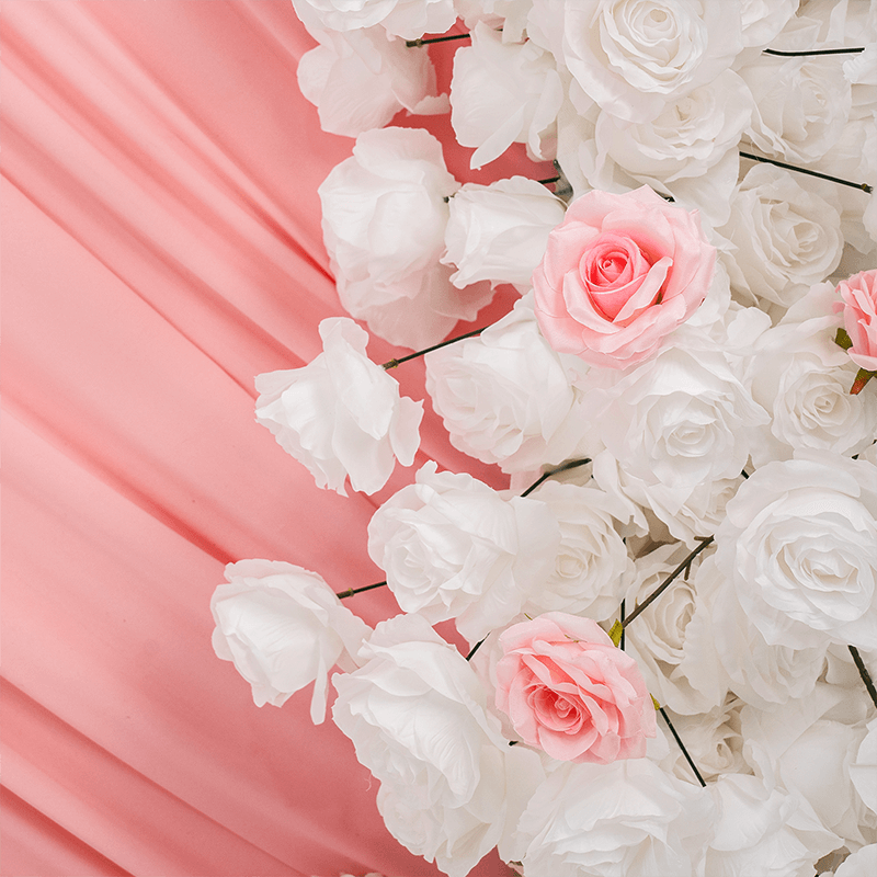 3D 8x8ft Double Layer Side Laying Heart for Party Decor Backdrop Stand-ubackdrop