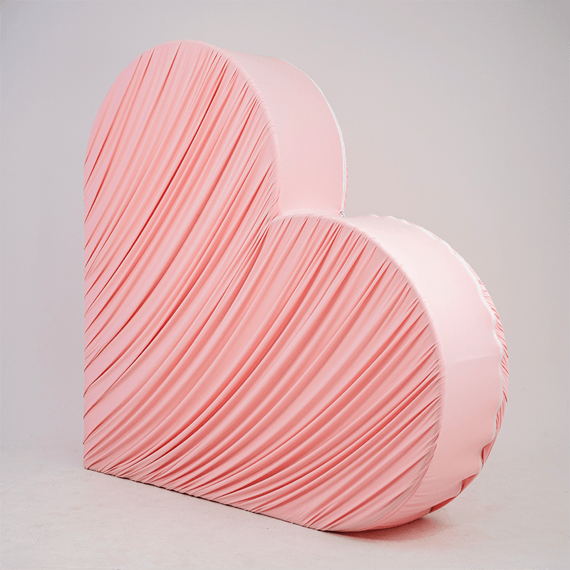 3D 8x8ft Double Layer Side Laying Heart for Party Decor Backdrop Stand-ubackdrop