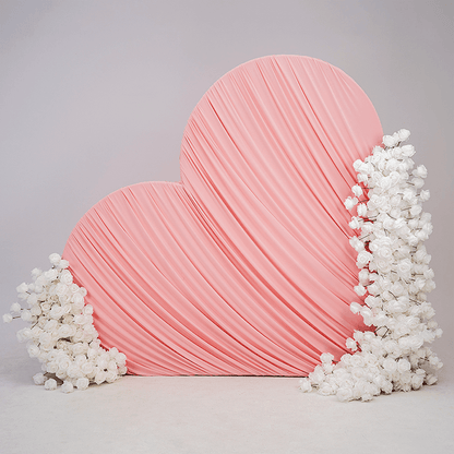 3D 8x8ft Double Layer Side Laying Heart for Party Decor Backdrop Stand-ubackdrop