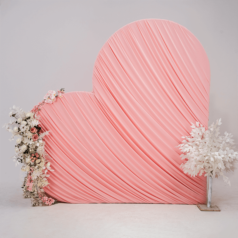 3D 8x8ft Double Layer Side Laying Heart for Party Decor Backdrop Stand-ubackdrop