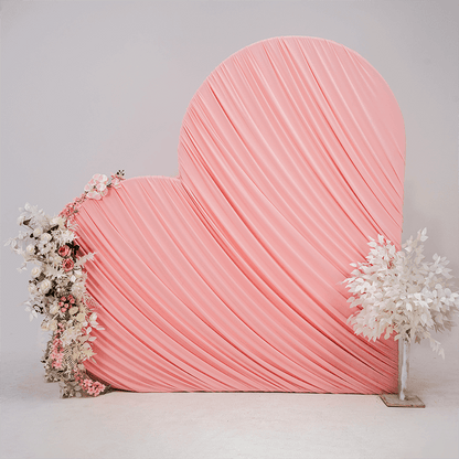 3D 8x8ft Double Layer Side Laying Heart for Party Decor Backdrop Stand-ubackdrop