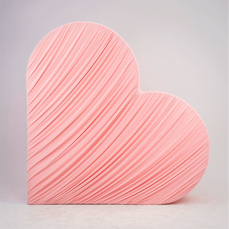 3D 8x8ft Double Layer Side Laying Heart for Party Decor Backdrop Stand-ubackdrop