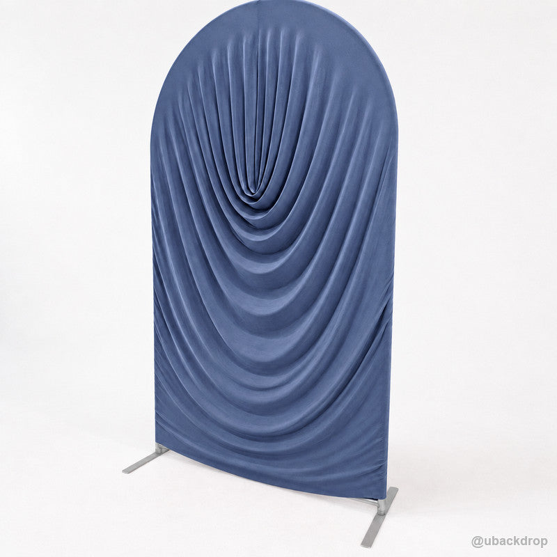 Dusty Blue Cowl Draped Chiara Arch Backdrop Cover – ubackdrop
