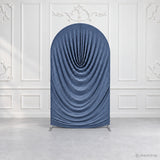 Dusty Blue Cowl Draped Chiara Arch Backdrop Cover