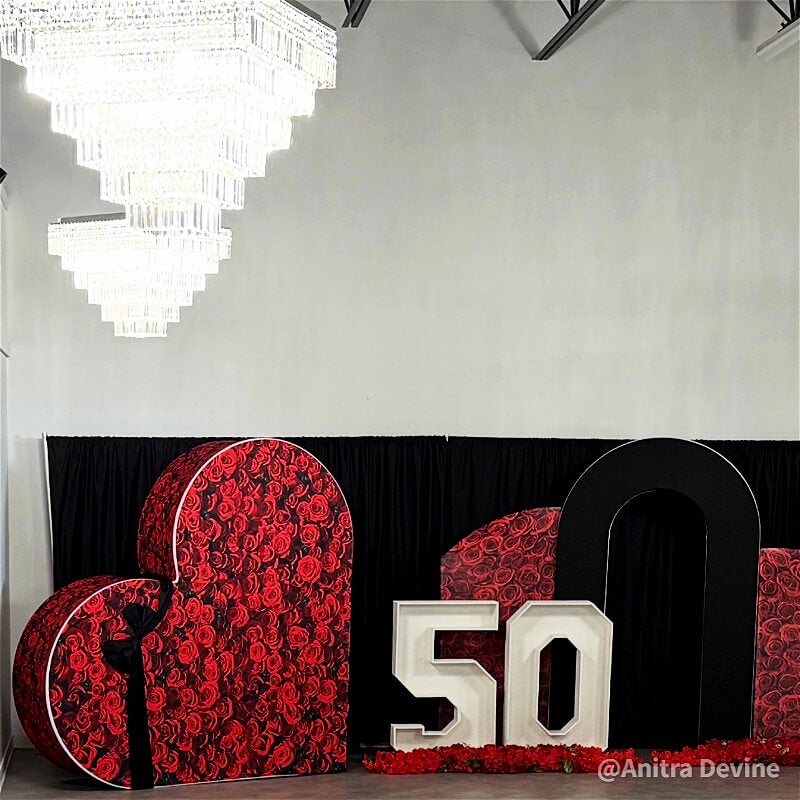 3D 8x8ft Double Layer Side Laying Heart for Party Decor Backdrop Stand-ubackdrop