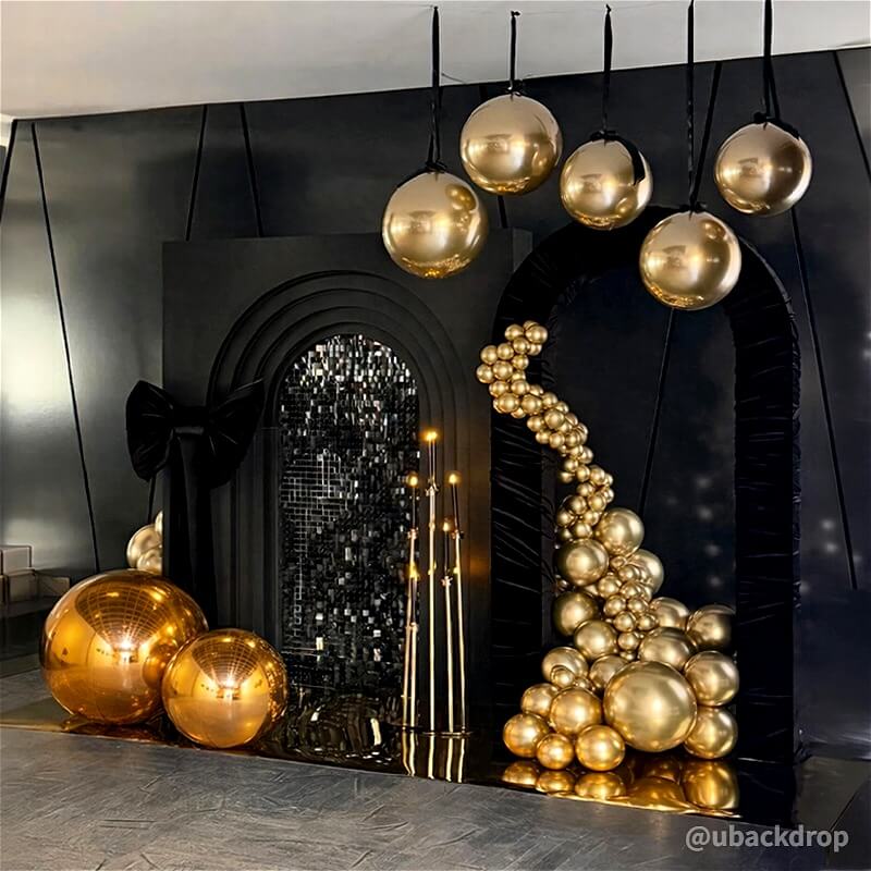 4.3x7ft 3D Dual-Tube Ruched Fabric Cover Arch Stand for Event Decor-ubackdrop