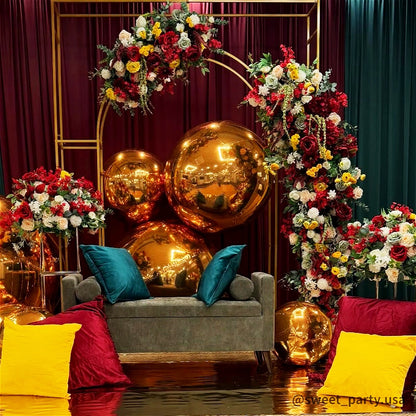 Golden Color Inflatable Mirror Ball Reusable Big Bubble Balloon-ubackdrop