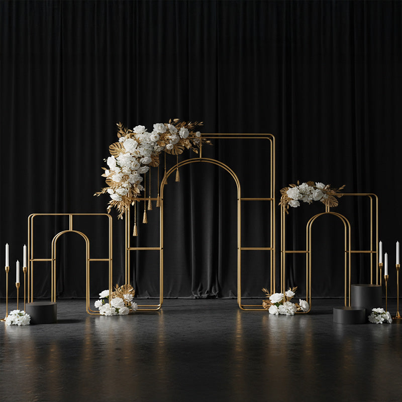 Curved Wedding Arch Double Layer Party Decoration Flower Arch-ubackdrop