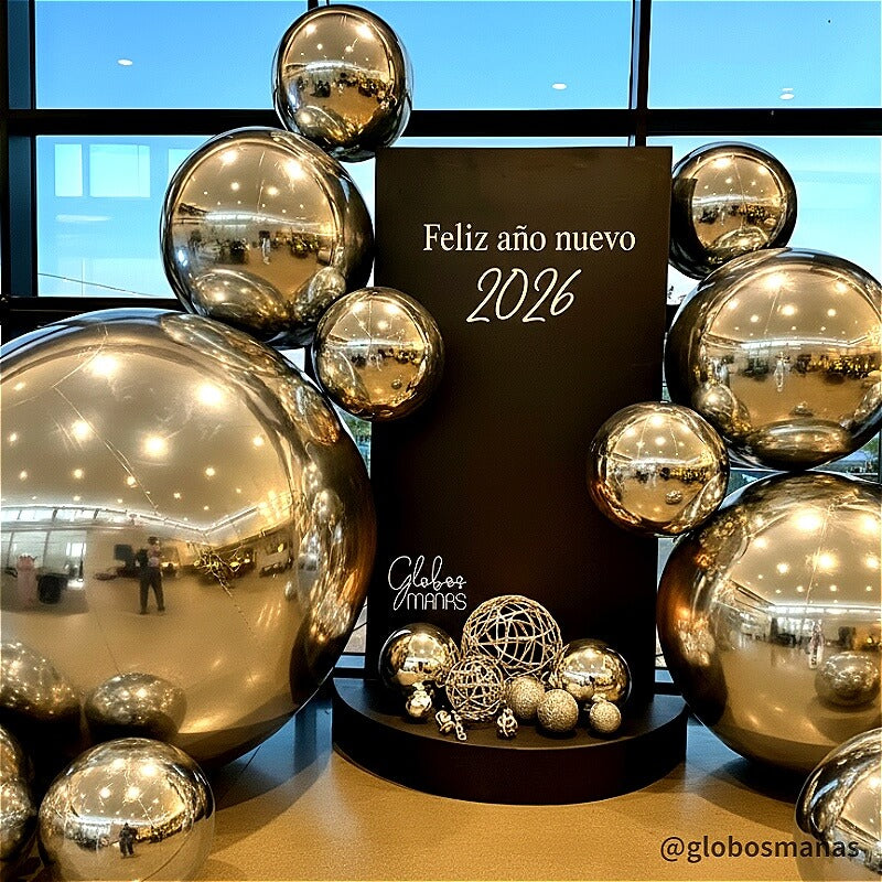 Silver Inflatable Mirror Ball Reusable Big Bubble Balloon-ubackdrop