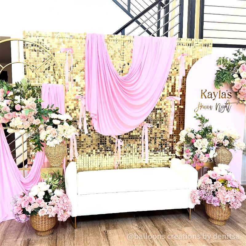 Light Gold Shimmer Wall Panels – Easy Setup Wedding/Event/Theme Party Decorations-ubackdrop