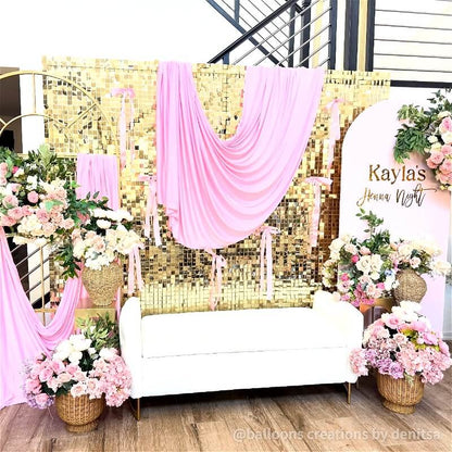 Light Gold Shimmer Wall Panels – Easy Setup Wedding/Event/Theme Party Decorations-ubackdrop