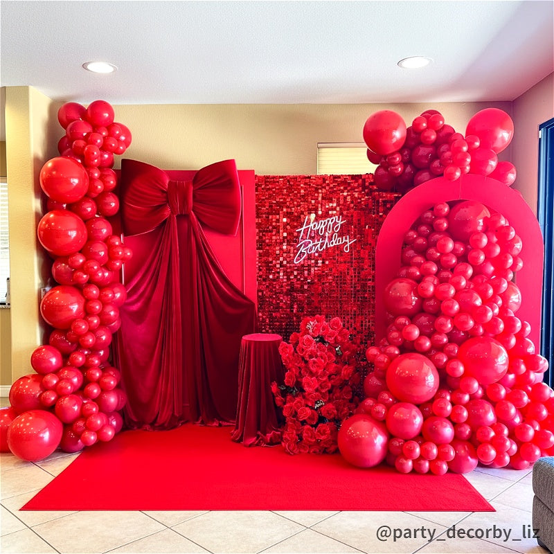 Red Shimmer Wall Panels – Easy Setup Wedding/Event/Theme Party Decorations-ubackdrop