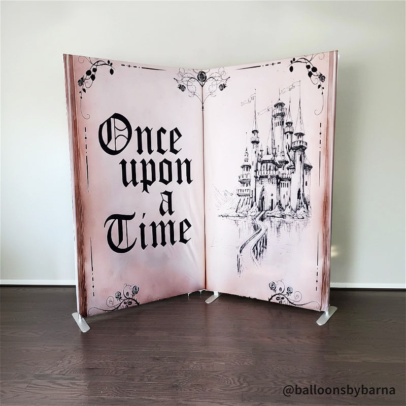 8x8ft Open Book-Shaped Frame Stand For Baby Shower And Graduation Party-ubackdrop