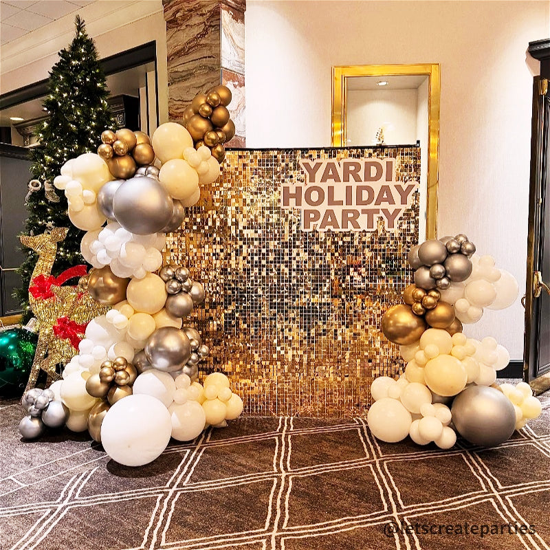 Light Gold Shimmer Wall Panels – Easy Setup Wedding/Event/Theme Party Decorations-ubackdrop