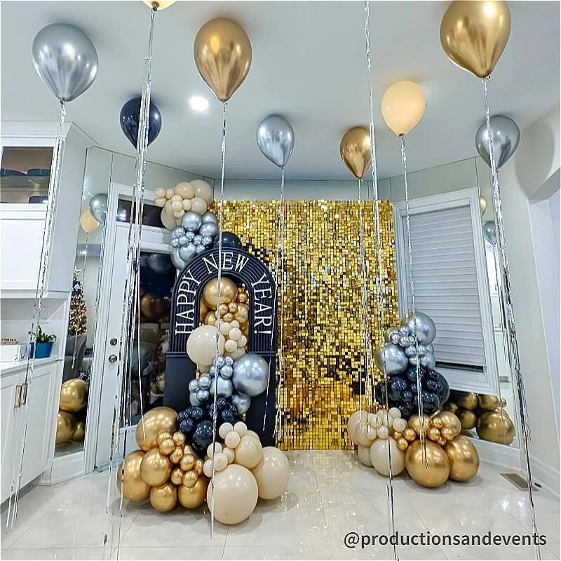 Gold Shimmer Wall Panels – Easy Setup Wedding/Event/Theme Party Decorations-ubackdrop