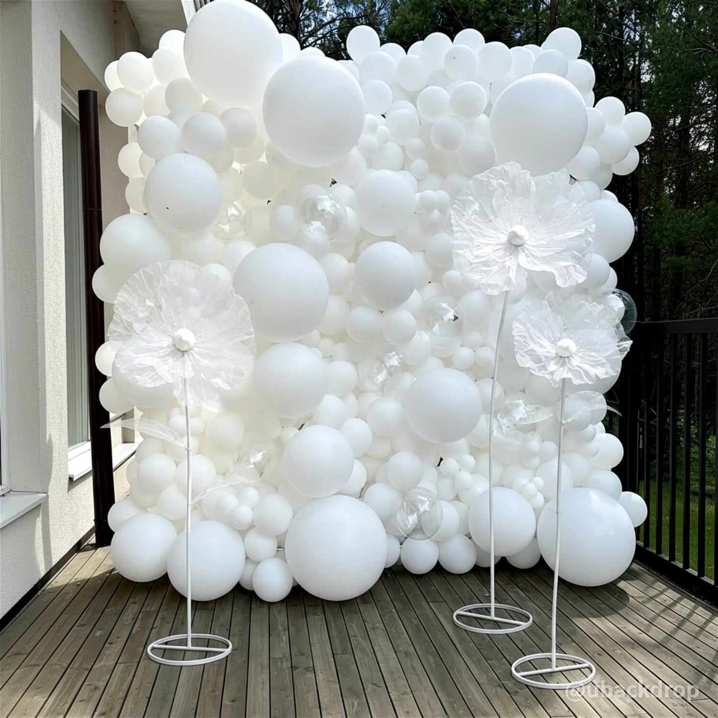 Artificial Standing Flowers Set Elegant White Floor Decor for Weddings & Events