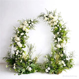 6+7FT Flower Arch Green White Flower Backdrop for Wedding Proposal Party Decor