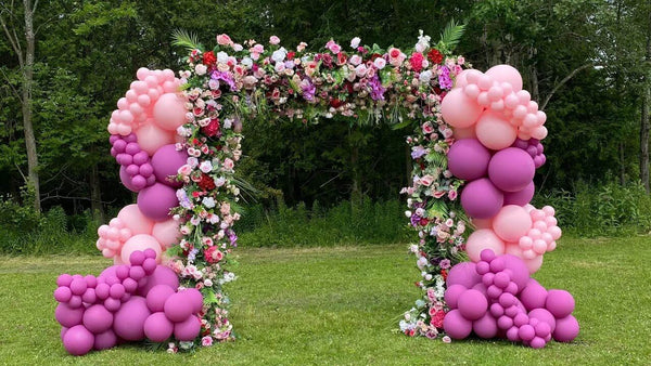 5D Purple Pink Fabric Artificial Arch Flower Wall