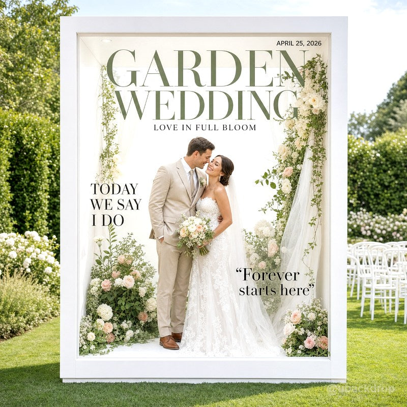 6.5x7.5ft Elegant Wedding Magazine Cover Photo Booth Prop Party Box-ubackdrop