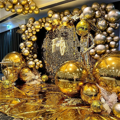 Golden Color Inflatable Mirror Ball Reusable Big Bubble Balloon-ubackdrop