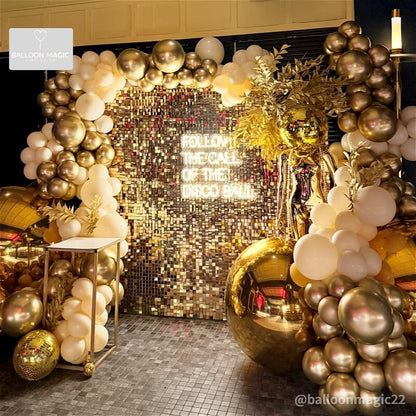 Light Gold Shimmer Wall Panels – Easy Setup Wedding/Event/Theme Party Decorations-ubackdrop