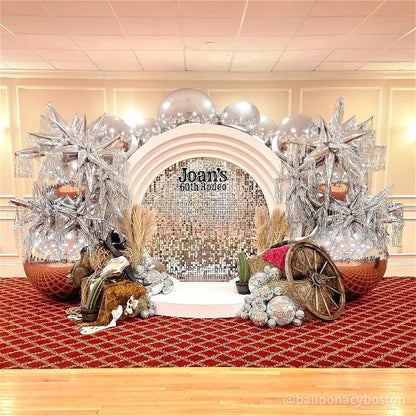 Silver Inflatable Mirror Ball Reusable Big Bubble Balloon-ubackdrop