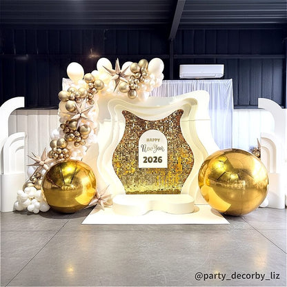 Golden Color Inflatable Mirror Ball Reusable Big Bubble Balloon-ubackdrop