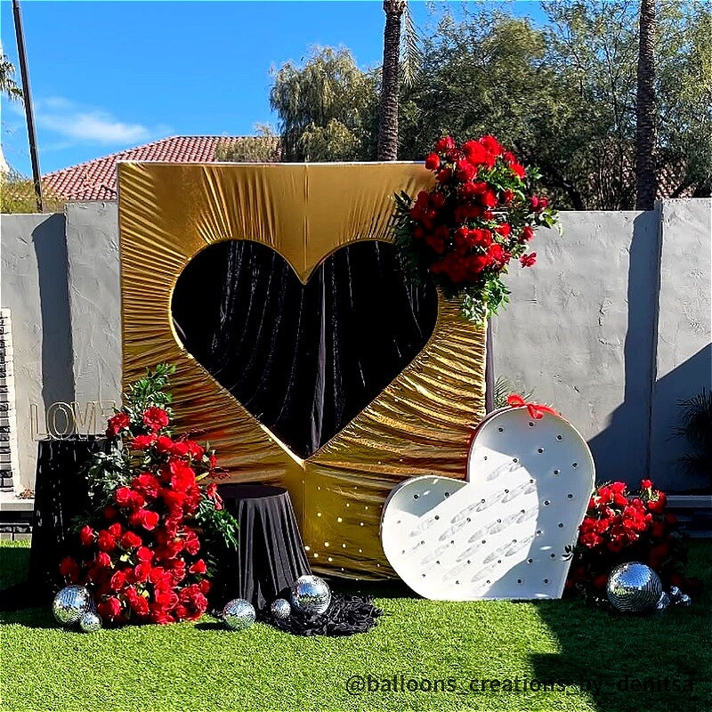 6x6.8ft Cutout Heart Frame for Wedding Party Decor Backdrop Stand-ubackdrop