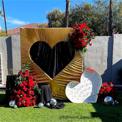 6x6.8ft Cutout Heart Frame for Wedding Party Decor Backdrop Stand-ubackdrop