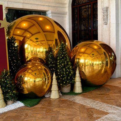 Golden Color Inflatable Mirror Ball Reusable Big Bubble Balloon-ubackdrop