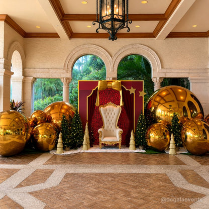 Golden Color Inflatable Mirror Ball Reusable Big Bubble Balloon-ubackdrop