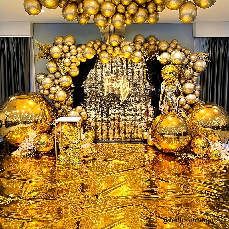 Golden Color Inflatable Mirror Ball Reusable Big Bubble Balloon-ubackdrop