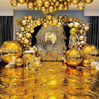 Golden Color Inflatable Mirror Ball Reusable Big Bubble Balloon-ubackdrop