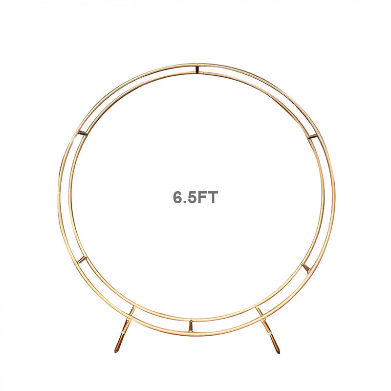 6.5ft Wedding Arch Backdrop Stand Double Layer Round Stand Party Decoration-ubackdrop