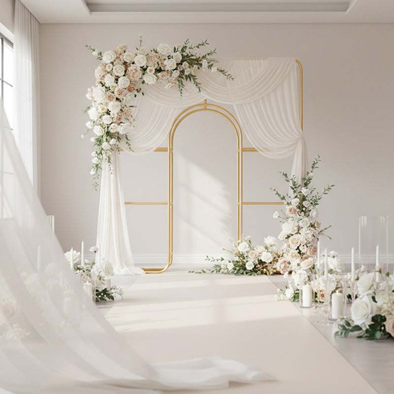Curved Wedding Arch Double Layer Party Decoration Flower Arch-ubackdrop