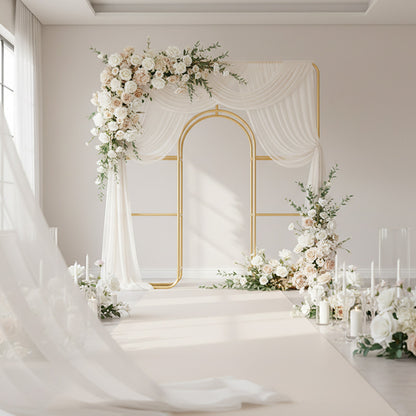 Curved Wedding Arch Double Layer Party Decoration Flower Arch-ubackdrop