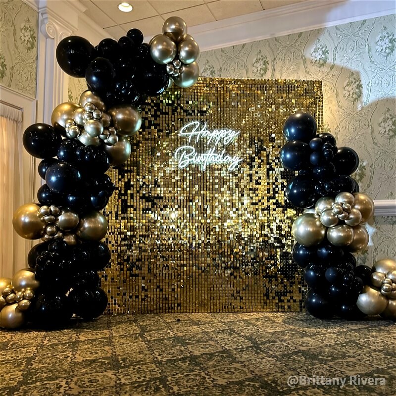 Light Gold Shimmer Wall Panels – Easy Setup Wedding/Event/Theme Party Decorations-ubackdrop